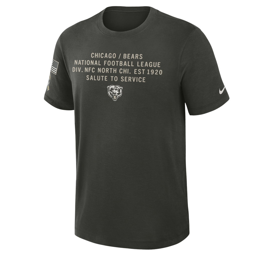 Men's Nike Chicago Bears 2025 Salute To Service Sequoia Green T-Shirt