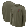 Men's Chicago Bears Olive Green 2025 Salute To Service Nike Pullover Therma Fit Crew Sweatshirt