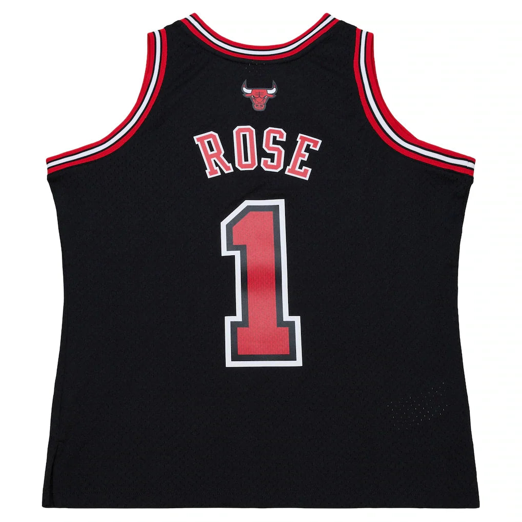Men's Chicago Bulls Derrick Rose Mitchell & Ness Black 2010-11 Hardwood Classics Swingman Jersey