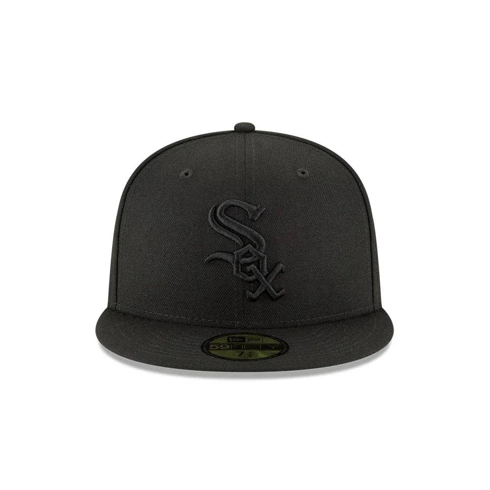Mens Chicago White Sox New Era MLB Tonal Black on Black 59FIFTY Fitted Cap