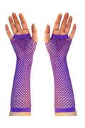 Long Fingerless Fishnet Gloves
