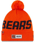 Men's Chicago Bears New Era Orange 2019 NFL Sideline Road Reverse Sport Knit Hat - Head