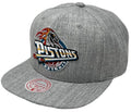 Detroit Pistons Hardwood Classics Heather Gray 2.0 Mitchell & Ness Snapback Hat