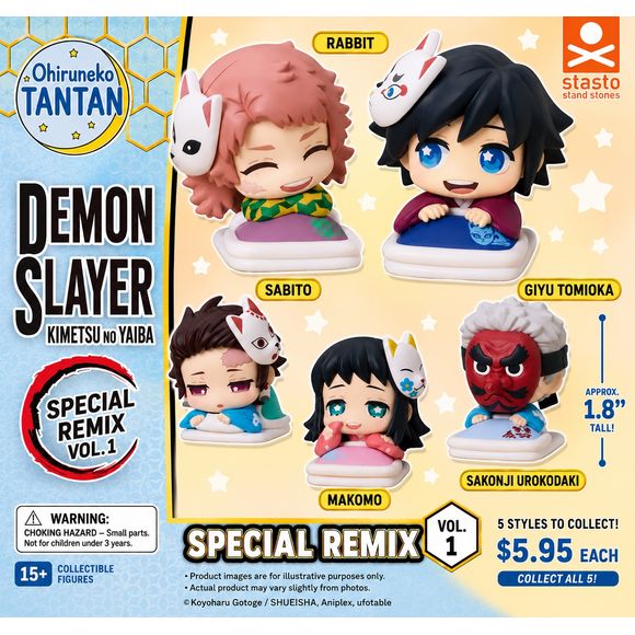 Stasto Demon Slayer Sleeping Time Mascot Remix Gacha Capsule Figure - 1 Random