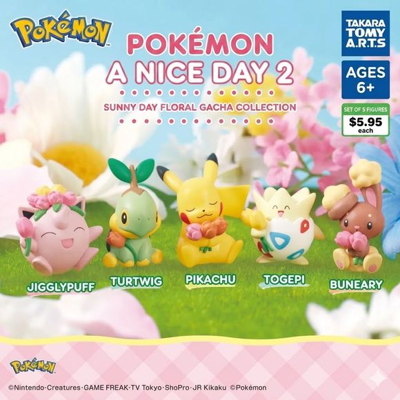 Takara Tomy ARTS Pokemon Warm Weather Nice Day Mascot Gacha Capsule Figure -1 pc