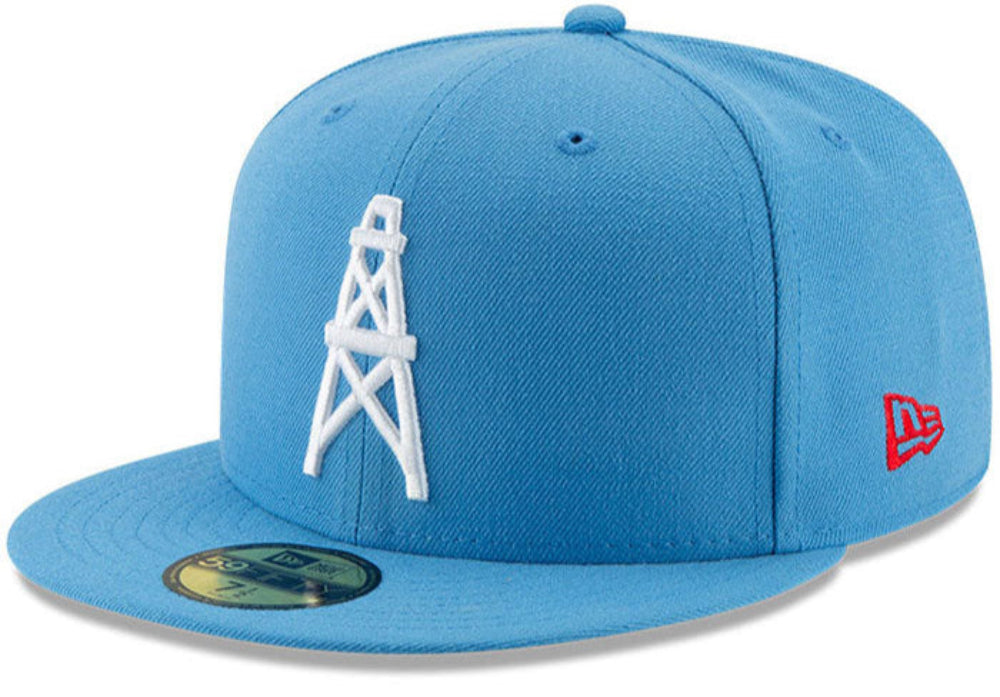 Mens Houston Oilers New Era Light Blue Retro 59FIFTY Fitted Hat