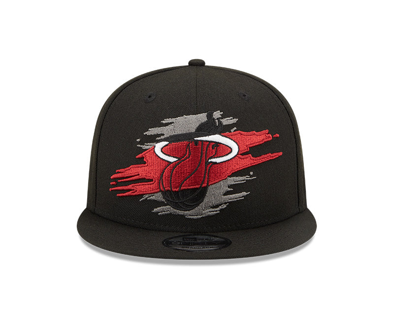Miami Heat Logo Tear Black New Era 9FIFTY Snapback Hat