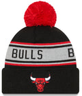 Chicago Bulls New Era Black Repeat Cuffed Pom Knit Hat