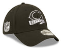 Men's Chicago Bears New Era Black "C Logo" 2022 Sideline 39THIRTY Flex Hat
