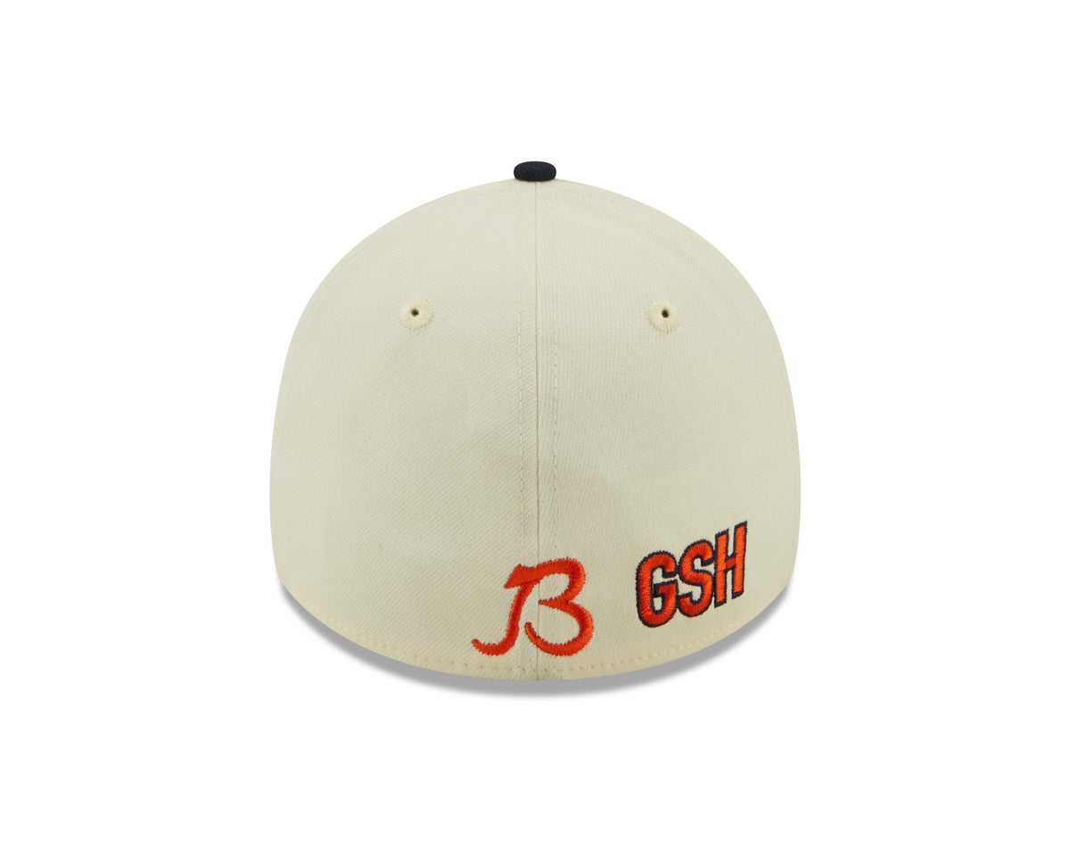Men's Chicago Bears "B" Logo New Era Cream/Navy 2022 Sideline 39THIRTY Flex Hat