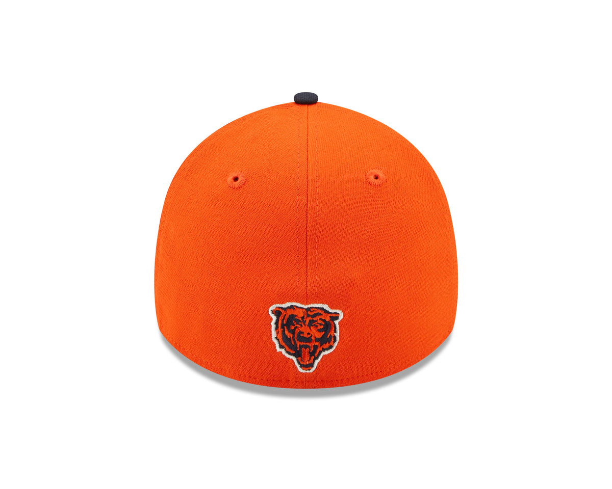Men's Chicago Bears Mascot Logo New Era Orange/Navy 2022 Sideline 39THIRTY Flex Hat