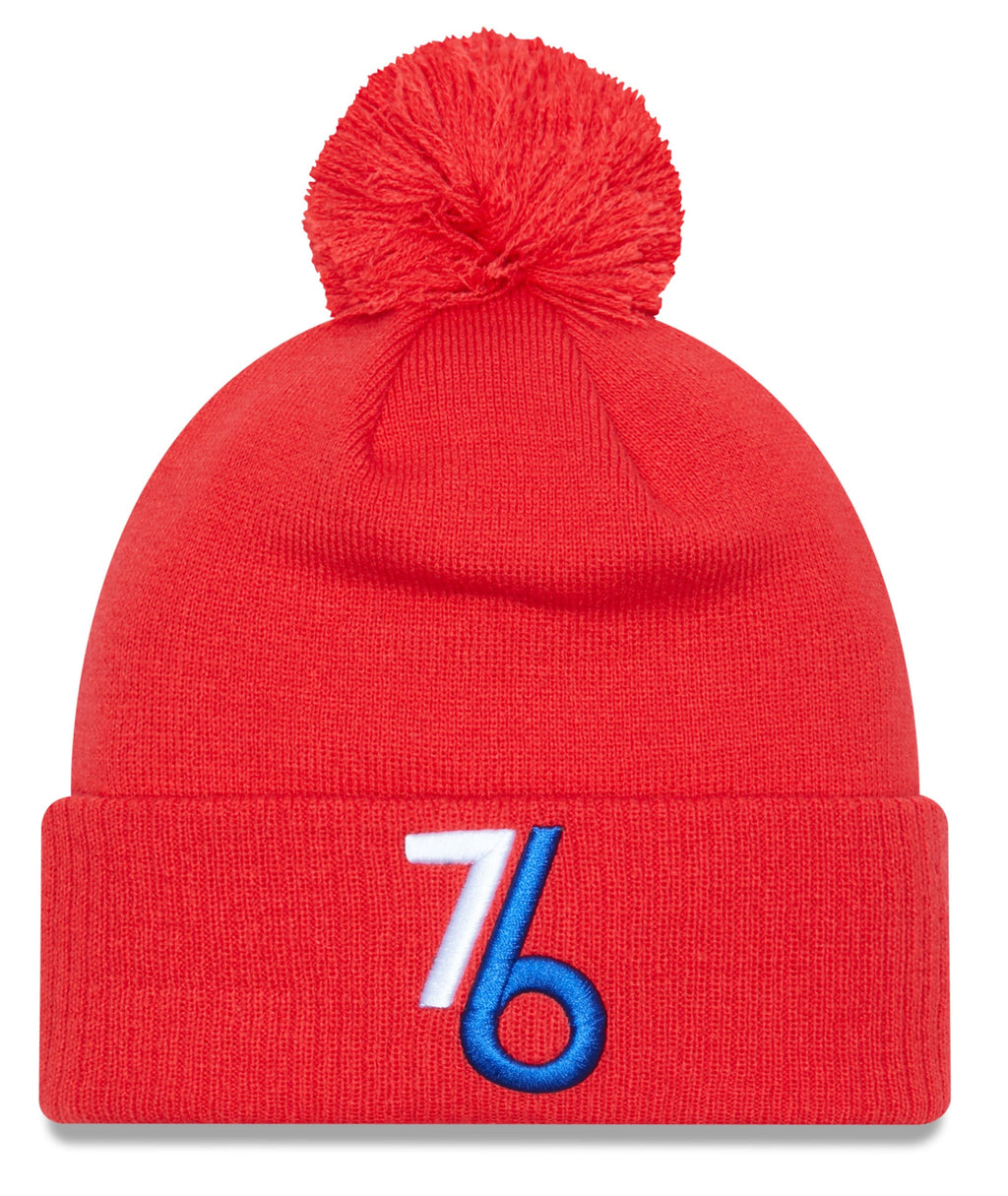 Men's Philadelphia 76ers New Era 2022/23 City Edition Alternate Official Cuffed Pom Knit Hat