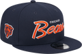 Chicago Bears New Era Navy Script 9FIFTY Adjustable Snapback Hat