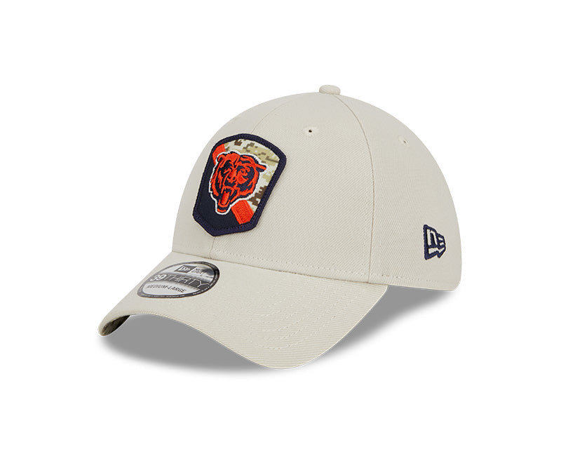 Men's Chicago Bears New Era Stone 2023 Salute to Service Primary Logo 39THIRTY Flex Hat