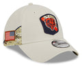 Men's Chicago Bears New Era Stone 2023 Salute to Service Primary Logo 39THIRTY Flex Hat