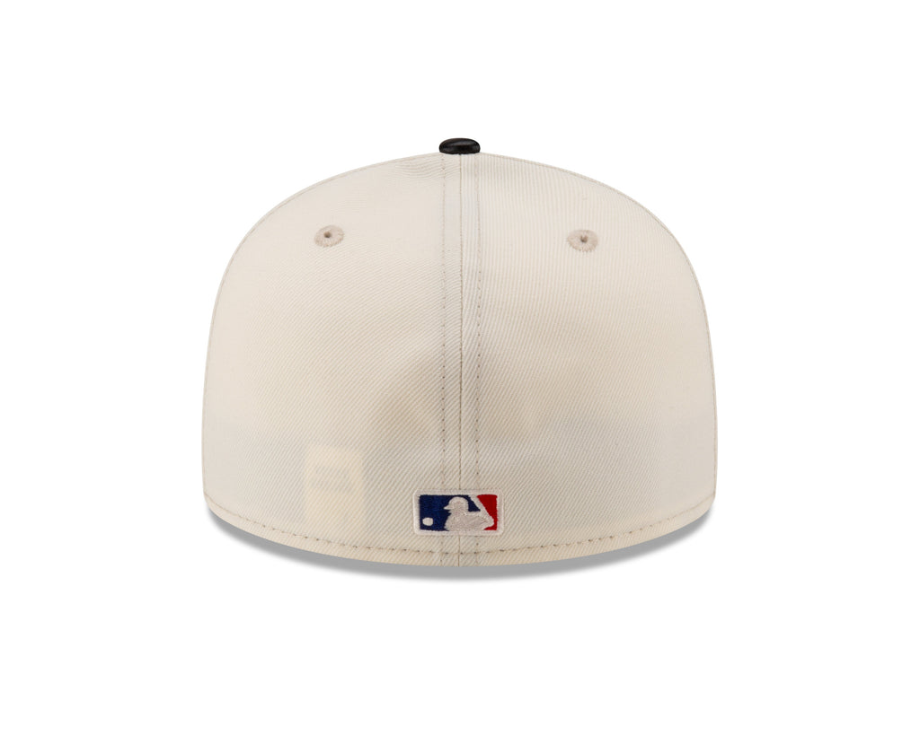 Los Angeles Dodgers Cream/Black Leather Visor New Era 59FIFTY Fitted Hat