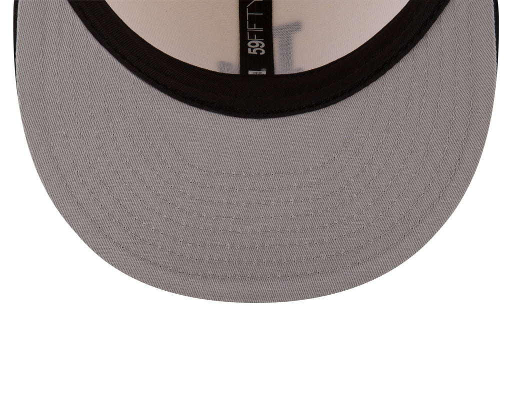 Los Angeles Dodgers Cream/Black Leather Visor New Era 59FIFTY Fitted Hat