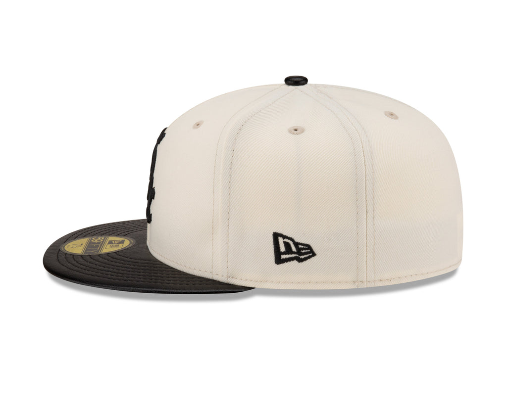 Chicago White Sox Cream/Black Leather Visor New Era 59FIFTY Fitted Hat