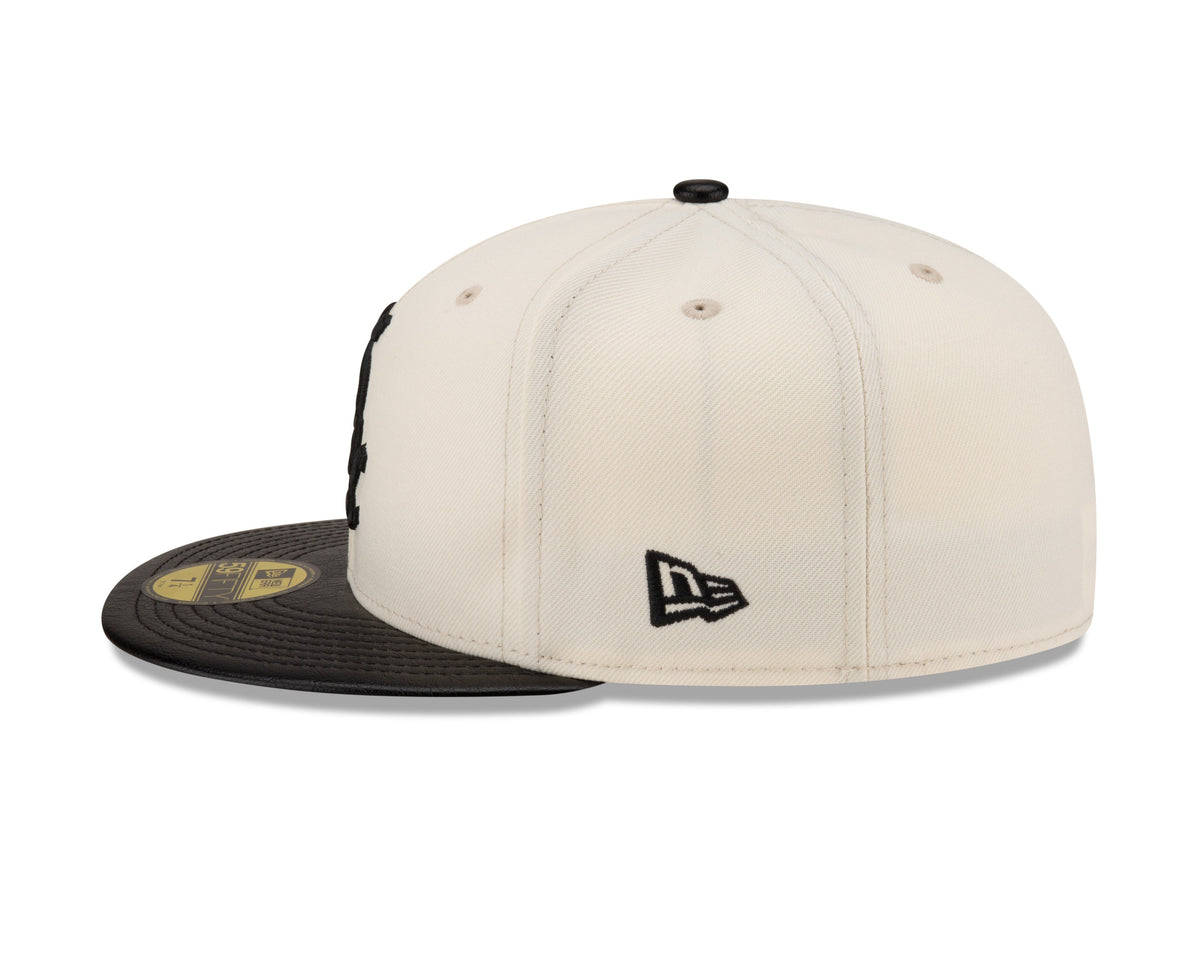 Chicago White Sox Cream/Black Leather Visor New Era 59FIFTY Fitted Hat