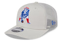 Men's New Era Stone New England Patriots Canvas Trucker 9SEVENTY Stretch-Snap Hat