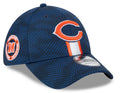 Men's Chicago Bears New Era 2024 Sideline Navy Secondary Logo 39THIRTY Flex Hat