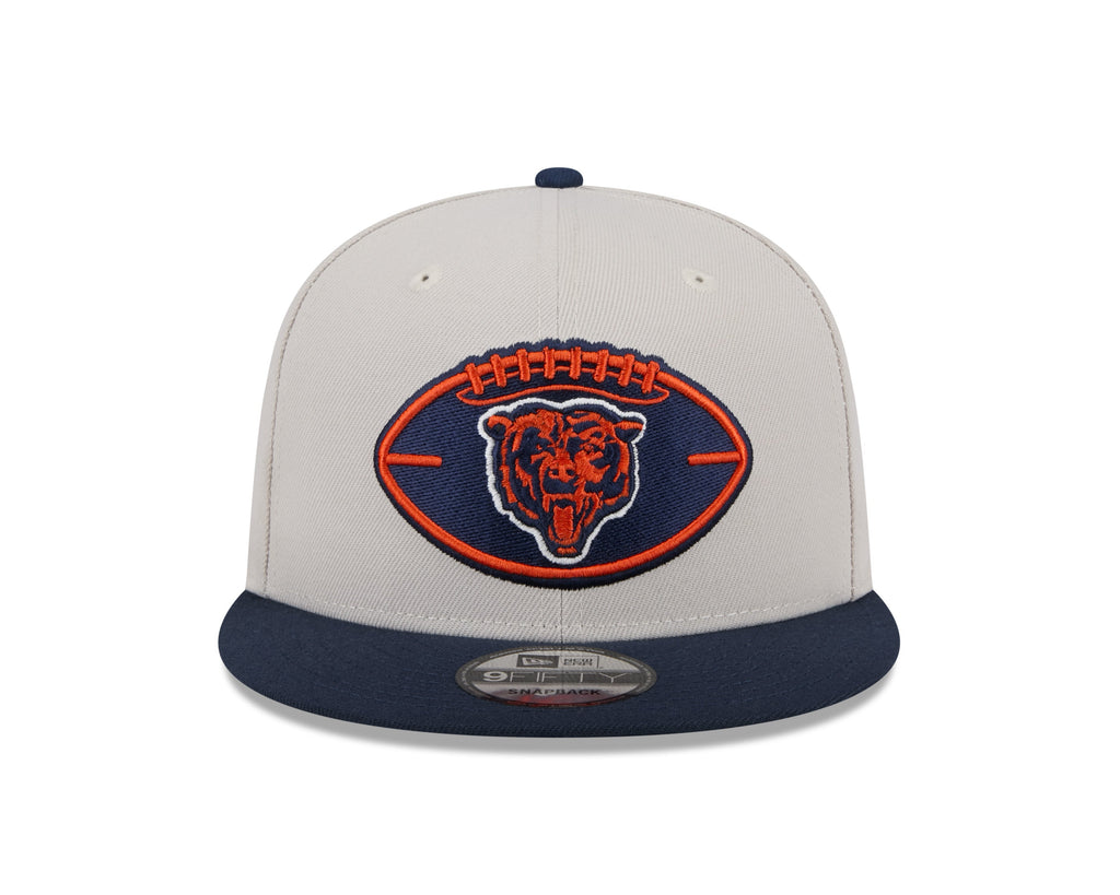 Chicago Bears New Era 2024 NFL Sideline Historic Stone/Navy Primary 9FIFTY Snapback Hat