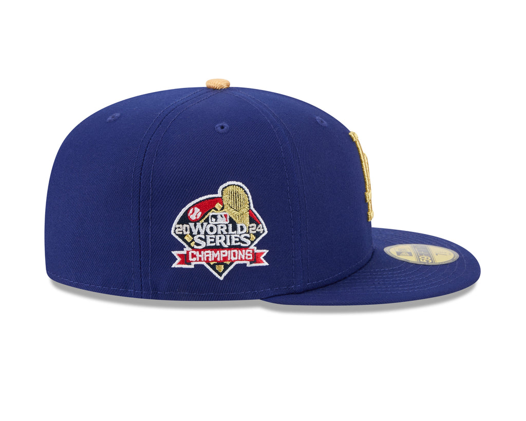 Los Angeles Dodgers New Era Royal Blue MLB Gold Champions 59FIFTY Hat