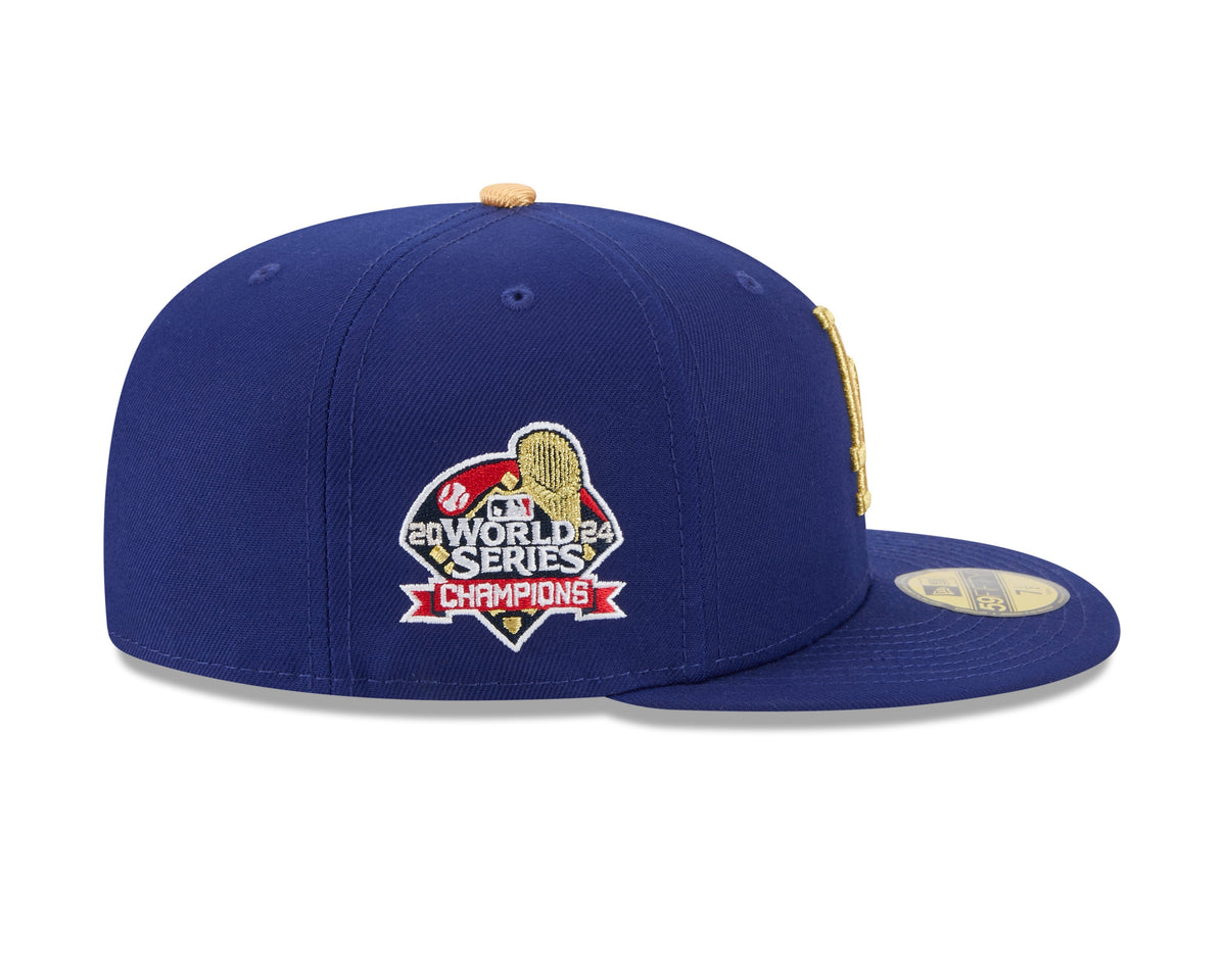 Los Angeles Dodgers New Era Royal Blue MLB Gold Champions 59FIFTY Hat