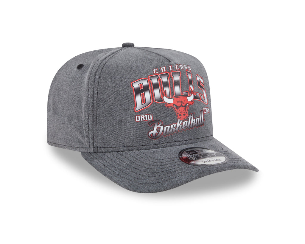 Chicago Bulls New Era Gray Washed 9FIFTY A-Frame Snapback Hat