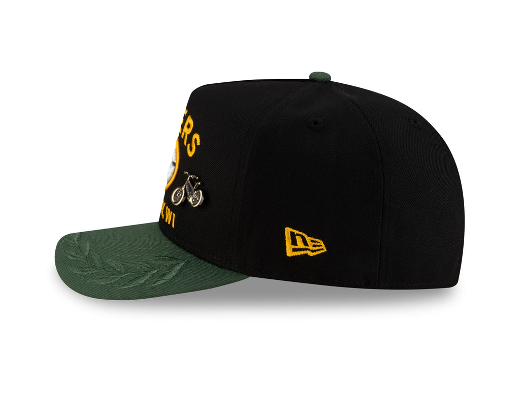 Men's Green Bay Packers New Era Black 2025 On Stage NFL Draft A-Frame 59FIFTY Fitted Hat