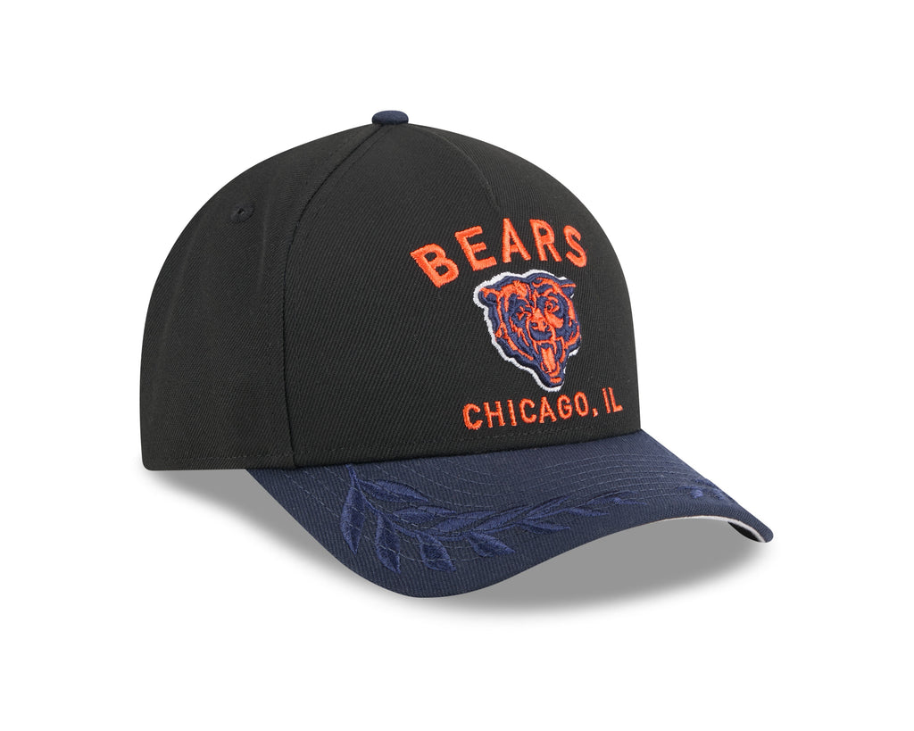 Men's Chicago Bears New Era 2025 NFL Draft Black M-Crown 9FORTY Snapback Adjustable Hat