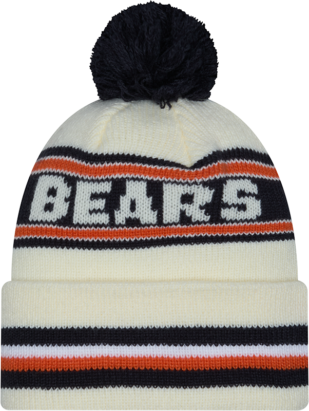 Chicago Bears New Era Off White Knit Classic Cuffed Pom Knit