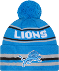 Detroit Lions Blue New Era Knit Classic Cuffed Pom Knit