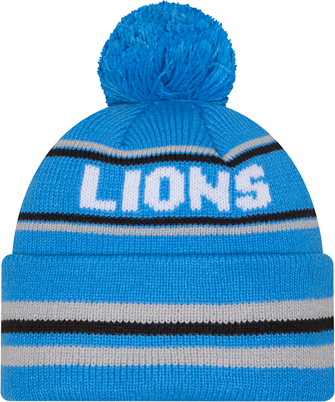 Detroit Lions Blue New Era Knit Classic Cuffed Pom Knit