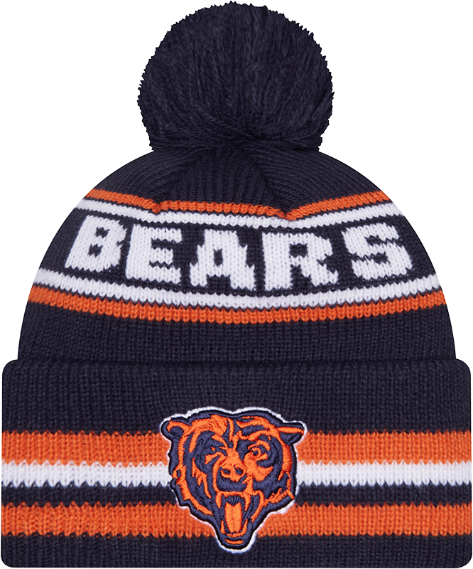 Chicago Bears Navy New Era Knit Classic Cuffed Pom Knit