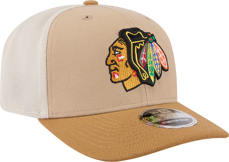 Chicago Blackhawks New Era 2T Tan 9SEVENTY Trucker Adjustable Hat