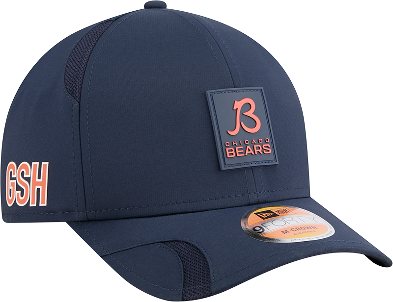 Men's Chicago Bears New Era Navy 2025 NFL Sideline Heat B 9FORTY M-Crown Adjustable Hat