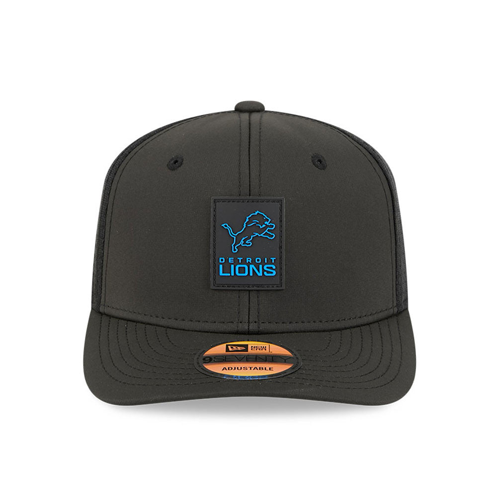 Men's Detroit Lions New Era Black 2025 NFL Sideline Heat 9SEVENTY Adjustable Hat