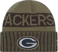 Green Bay Packers New Era Green 2025 NFL Sideline Salute To Service Cuffed Knit Hat