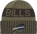 Buffalo Bills New Era Green 2025 NFL Sideline Salute To Service Cuffed Knit Hat