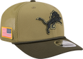 Men's Detroit Lions New Era Green 2025 Salute To Service Sideline 9SEVENTY Trucker Adjustable Hat