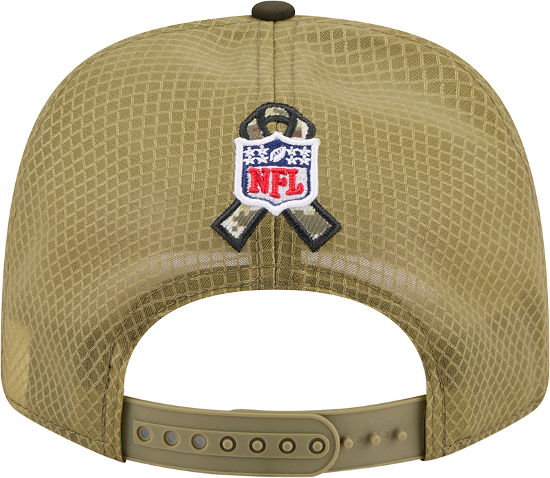 Men's Detroit Lions New Era Green 2025 Salute To Service Sideline 9SEVENTY Trucker Adjustable Hat
