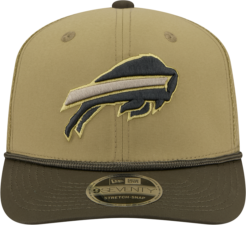 Men's Buffalo Bills New Era Green 2025 Salute To Service Sideline 9SEVENTY Trucker Adjustable Hat