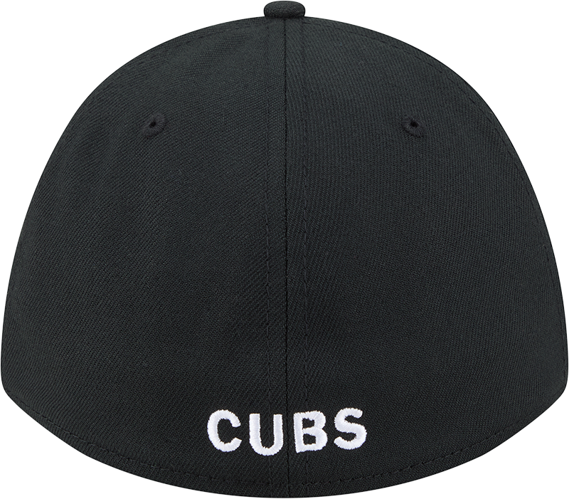 Chicago Cubs New Era M-Crown 39Thirty Black/White Flex Fit Hat