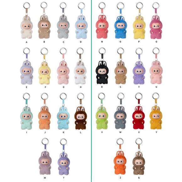 POP MART Labubu V4 The Monsters Pin For Love Alphabet Plush Pendant - Letter A