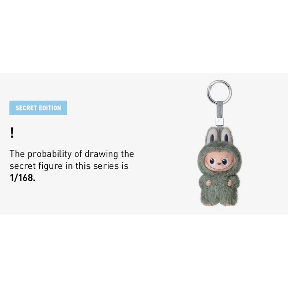 POP MART Labubu V4 The Monsters Pin For Love Alphabet Plush Pendant SECRET - Exclamation Mark !