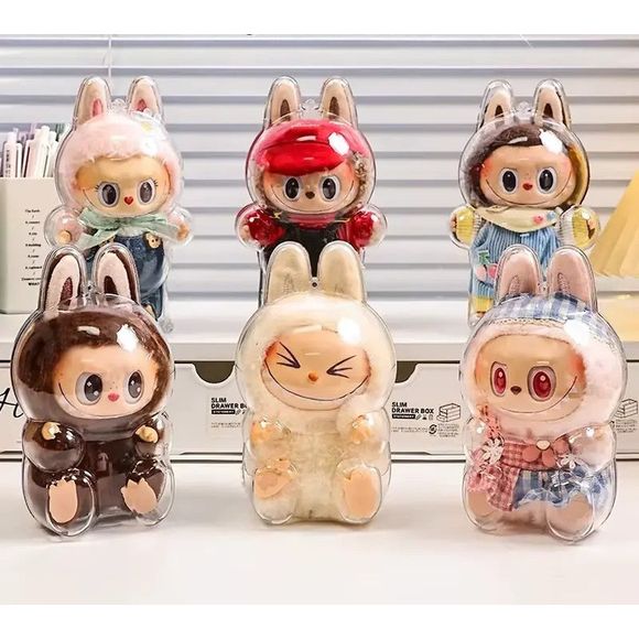Labubu Plastic Clear Protective Case Cover Protector - Sitting Ver.