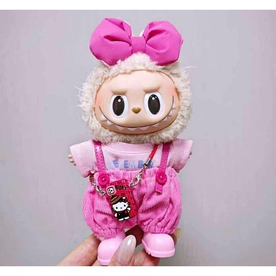 Labubu Hello Kitty Super Fan Outfit (Pink) - Clothing for Labubu