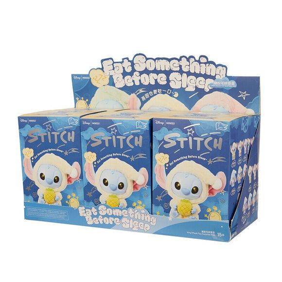 MINISO Disney Stitch Eat Something Before Sleep Vinyl Plush Blind Box AUTHENTIC