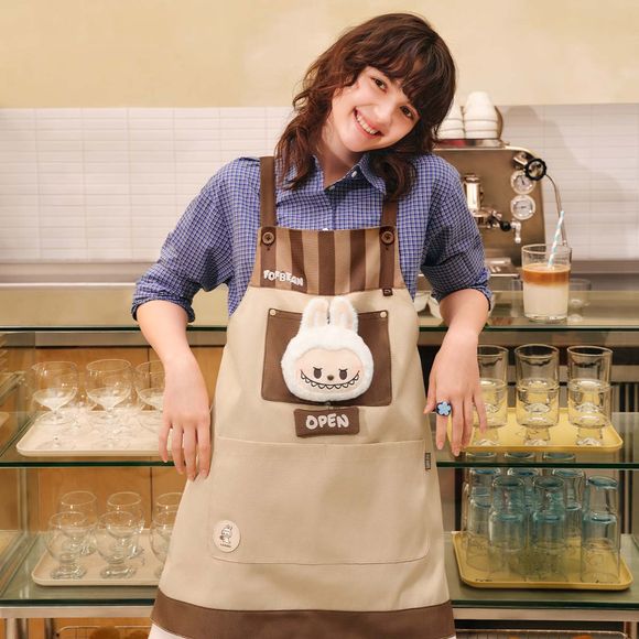 POP MART POP BEAN Coffee Factory Series LABUBU Apron AUTHENTIC